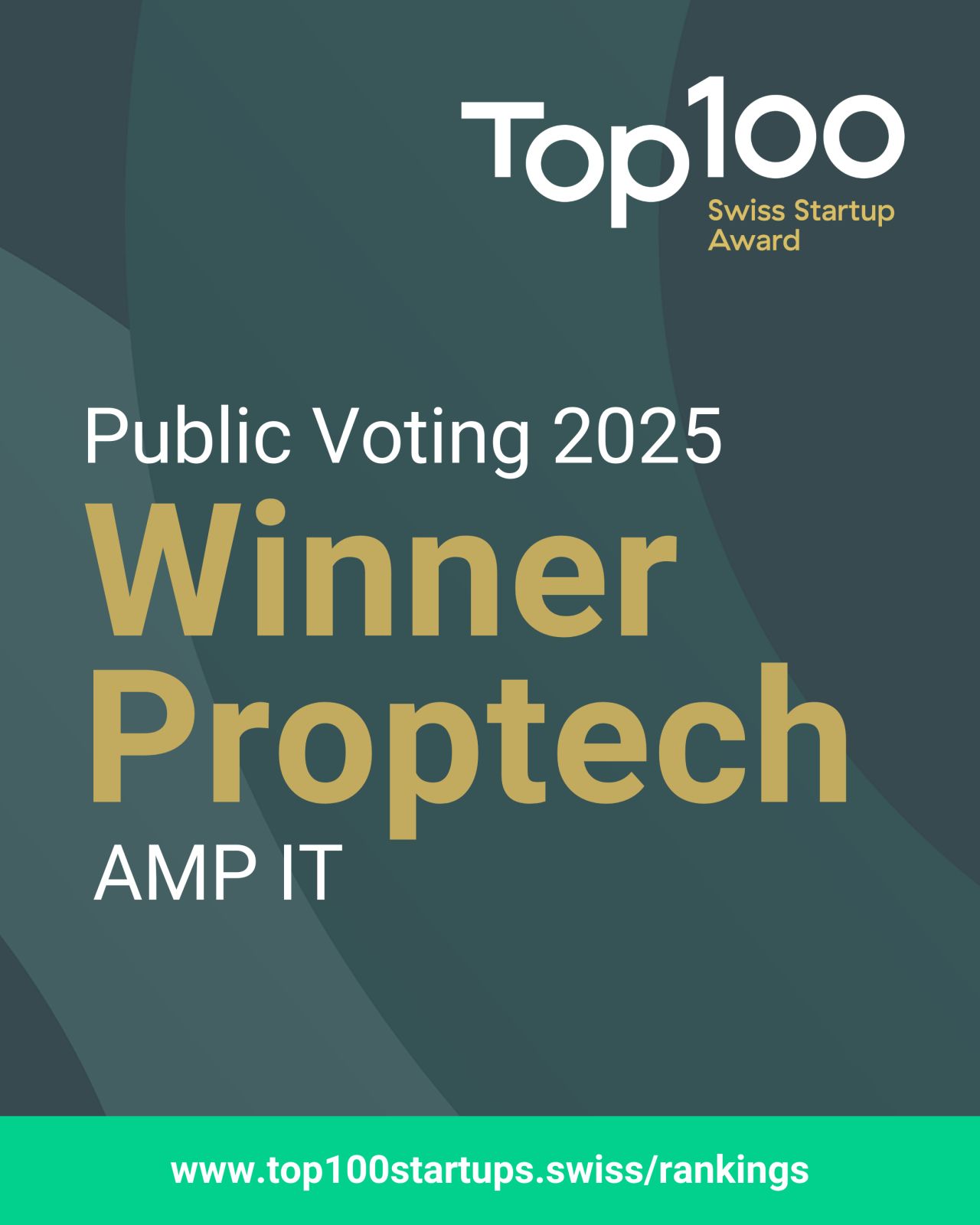 AMP IT voted in the TOP 100 Swiss Startup Award, PropTech category